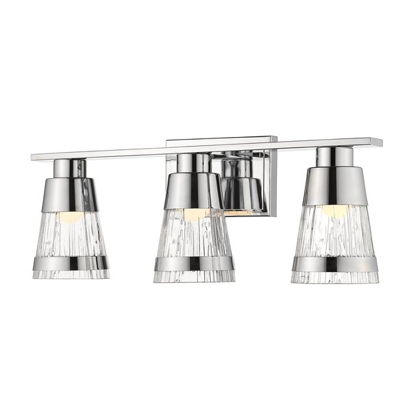 Z-Lite Ethos 3 Light Vanity, Chrome & Chisel 1923-3V-CH-LED